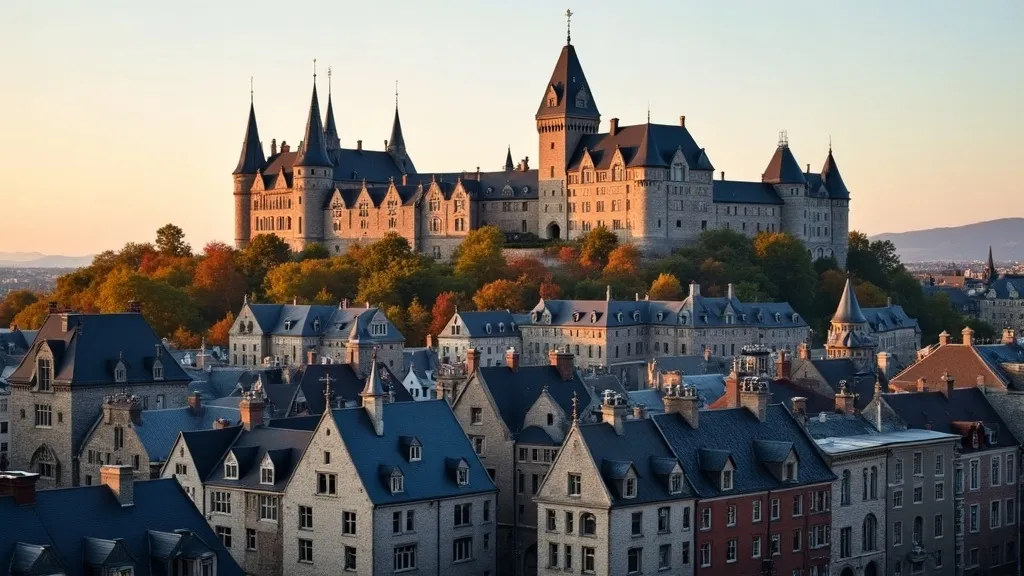 Quebec City old town skyline with the Chateau Frontenac