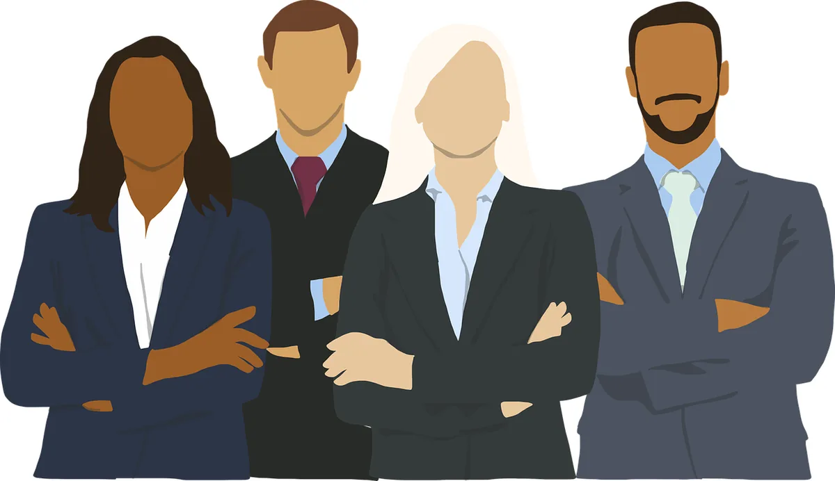 four person standing